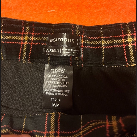Velvet checkers plaid black, yellow and pink organic cotton blend leggings NWT - Picture 4 of 9